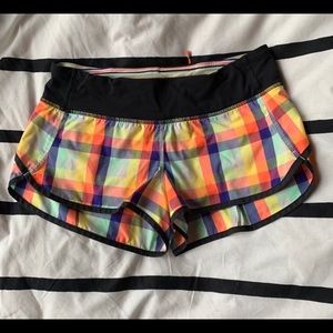 Lululemon Seawheeze 2013 entry plaid speed shorts